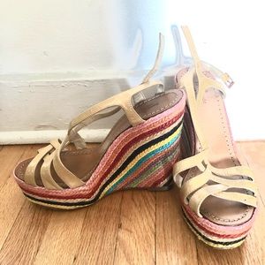 Kate Spade size 8 rainbow espadrille wedge